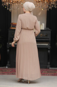 Modest Mink Chiffon Maxi Dresses 50351V - 3