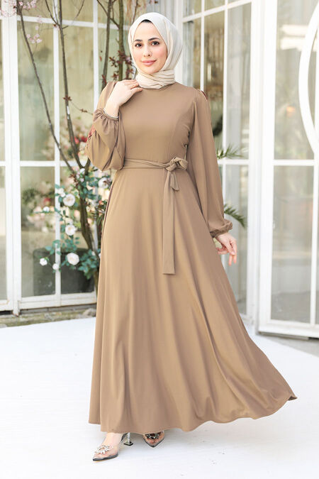 Modest Mink Dress For Plus Size 23101V - NEVA STYLE