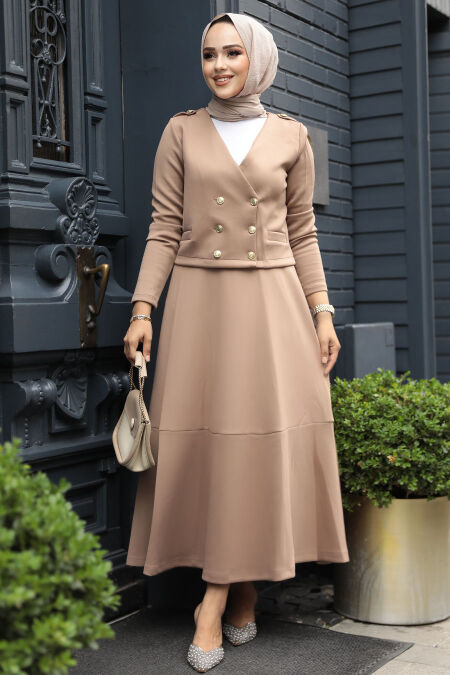 Modest Mink Dual Skirt Suit 12371V - NEVA STYLE
