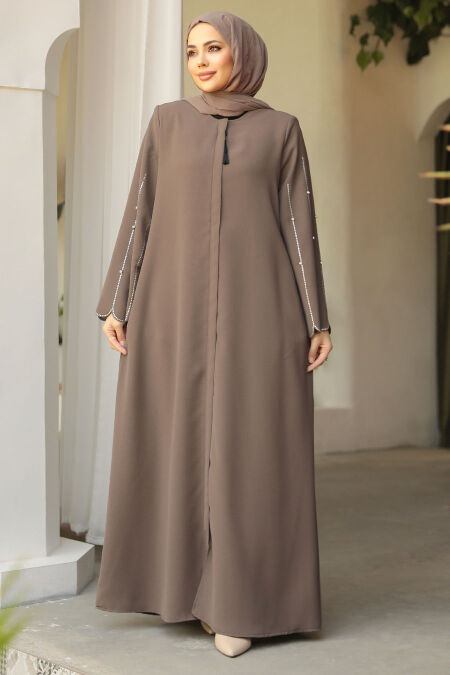 Modest Mink Dubai Abaya 2634V - NEVA STYLE