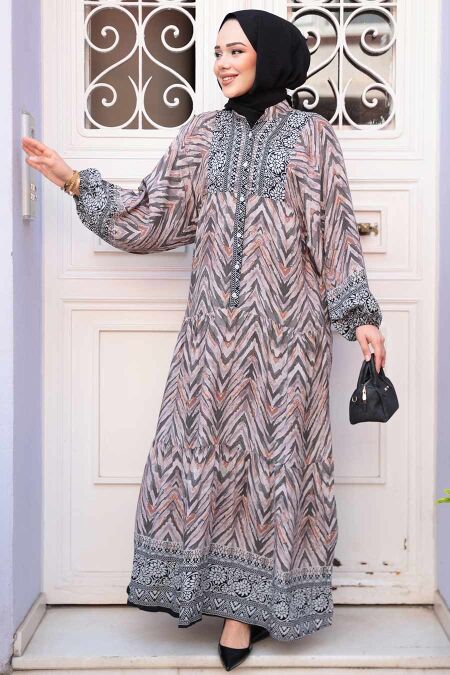 Modest Mink Eid Dress 18243V - NEVA STYLE