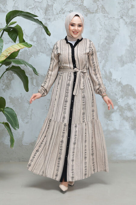 Modest Mink Eid Dress 23921V - NEVA STYLE