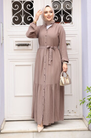 Modest Mink Eid Dress 23929V - 2