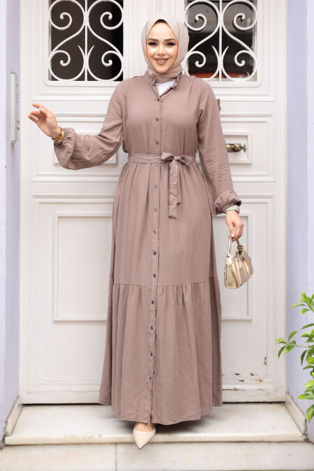 Modest Mink Eid Dress 23929V - NEVA STYLE
