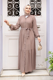 Modest Mink Eid Dress 23929V - 3