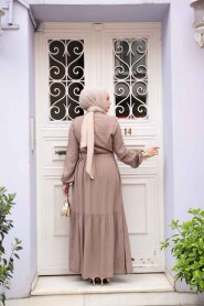 Modest Mink Eid Dress 23929V - 4