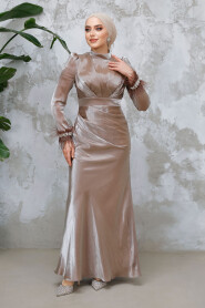 Modest Mink Evening Long Dress 50481V - 3