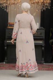 Modest Mink Floral Maxi Dress 23231V - 4