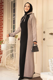 Modest Mink Knitwear Dress For Women 24461V - 1