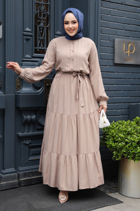 Modest Mink Long Dress 22042V - NEVA STYLE