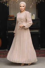 Modest Mink Long Dress 23261V - 1