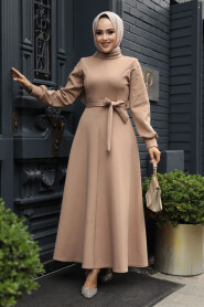 Modest Mink Long Dress 23631V - 3