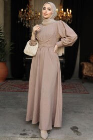 Modest Mink Long Dress 3034V - 2