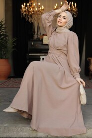 Modest Mink Long Dress 3034V - 1