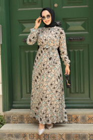 Modest Mink Long Dress 34464V - 1