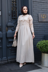 Modest Mink Long Dress 7224V - 3