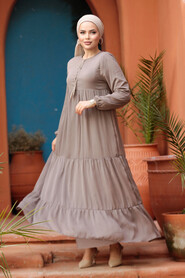 Modest Mink Long Sleeve Dress 22051V - 2