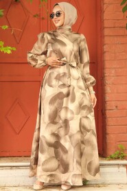 Modest Mink Long Sleeve Dress 23424V - 1