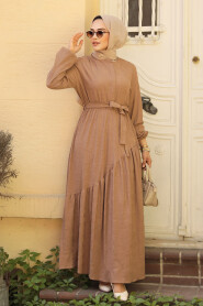 Modest Mink Long Sleeve Dress 60931V - 1