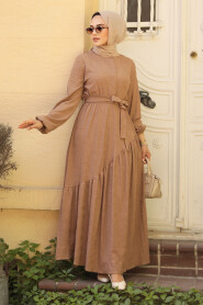 Modest Mink Long Sleeve Dress 60931V - 3