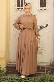 Modest Mink Long Sleeve Dress 60931V - 2