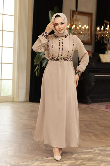 Modest Mink Maxi Dress 10246V - NEVA STYLE