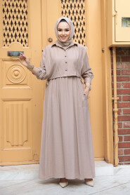 Modest Mink Pastel Dress 7253V - 2