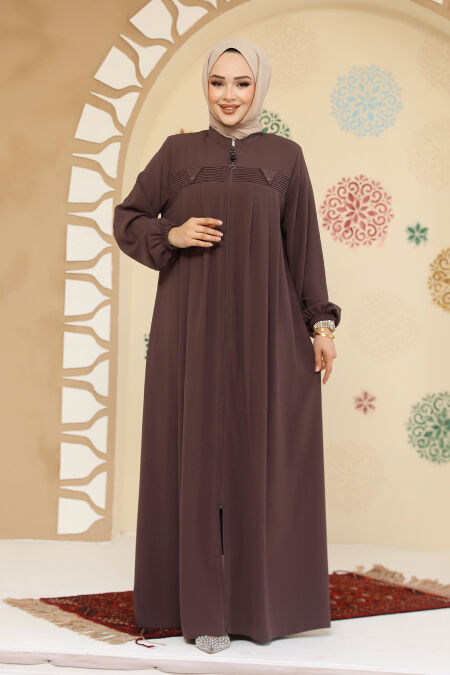 Modest Mink Plus Size Abaya 45295V - NEVA STYLE