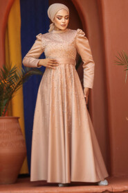 Modest Mink Plus Size Dress 52081V - 2