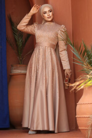 Modest Mink Plus Size Dress 52081V - 3