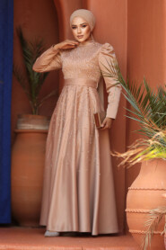 Modest Mink Plus Size Dress 52081V - 4