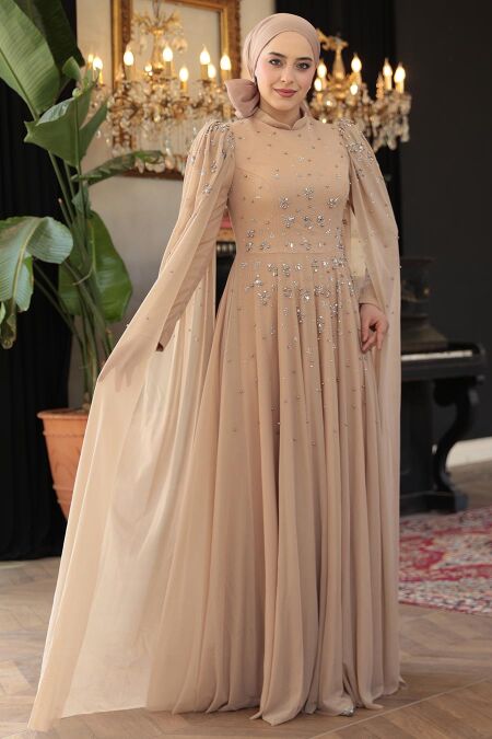 Modest Mink Prom Dress 51171V - NEVA STYLE