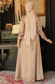 Modest Mink Satin Dress 45661V - 2