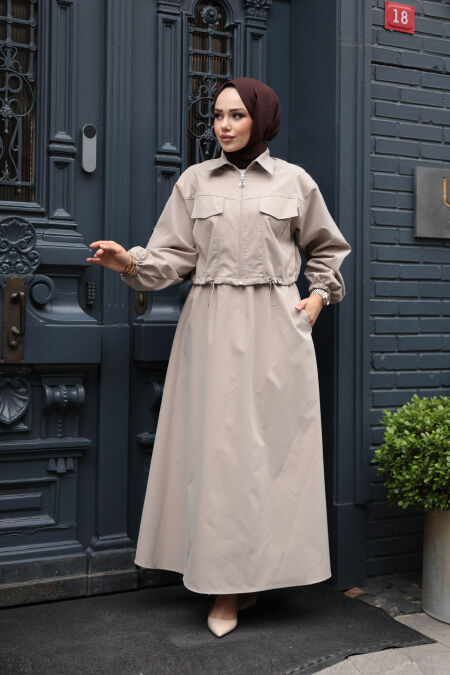 Modest Mink Skirted Dual Suit 4458V - NEVA STYLE