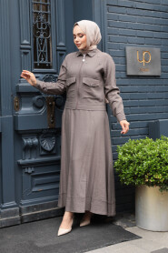 Modest Mink Skirted Dual Suit 44723V - 5