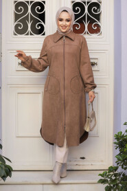 Modest Mink Suede Coat 4438V - 2