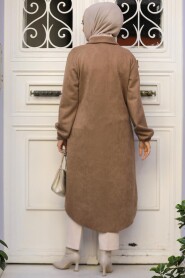 Modest Mink Suede Coat 4438V - 3