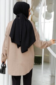 Modest Mink Suede Shirt 10305V - 3