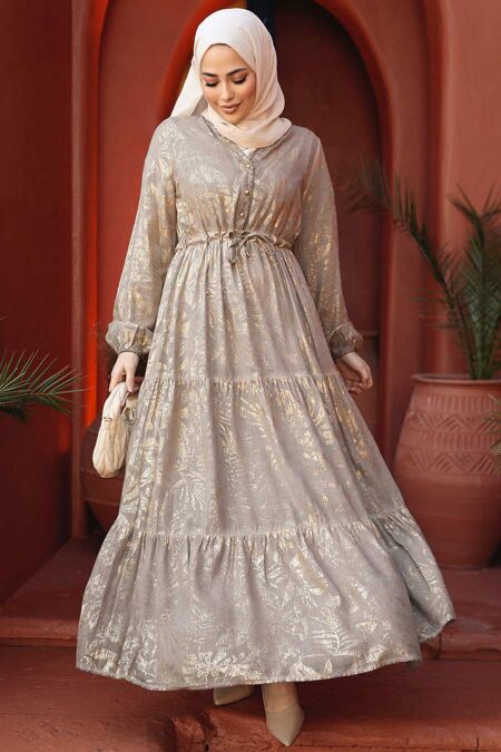 Modest Mink Summer Dress 23281V - NEVA STYLE