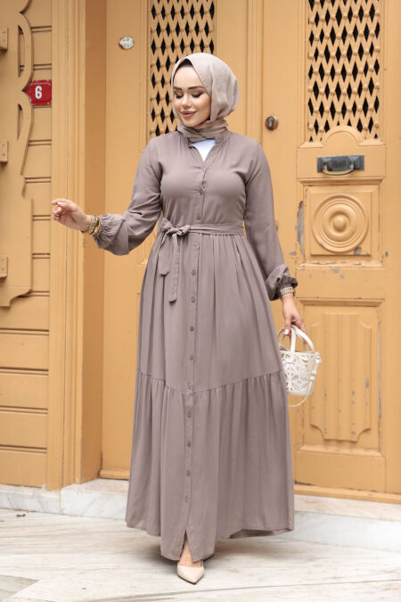 Modest Mink Summer Dress 239202V - NEVA STYLE