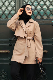 Modest Mink Trench Coat 19024V - 1