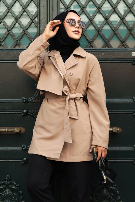 Modest Mink Trench Coat 19024V - NEVA STYLE