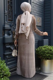 Modest Mink Velvet Dress 22751V - 4