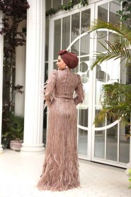 Modest Mink Wedding Gown 51001V - 4