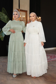 Modest Mint Bridesmaid Dress 52981MINT - 5