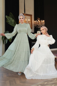 Modest Mint Bridesmaid Dress 52981MINT - 7