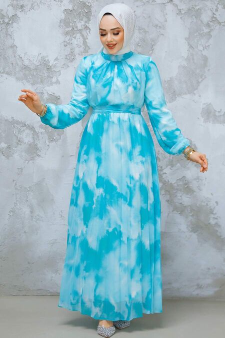 Modest Mint Chiffon Dress 34469MINT - NEVA STYLE