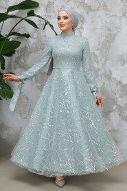 Modest Mint Elegant Evening Gown 4908MINT - 2