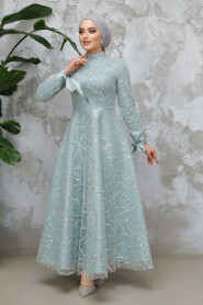 Modest Mint Elegant Evening Gown 4908MINT - 3