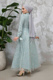 Modest Mint Elegant Evening Gown 4908MINT - 4